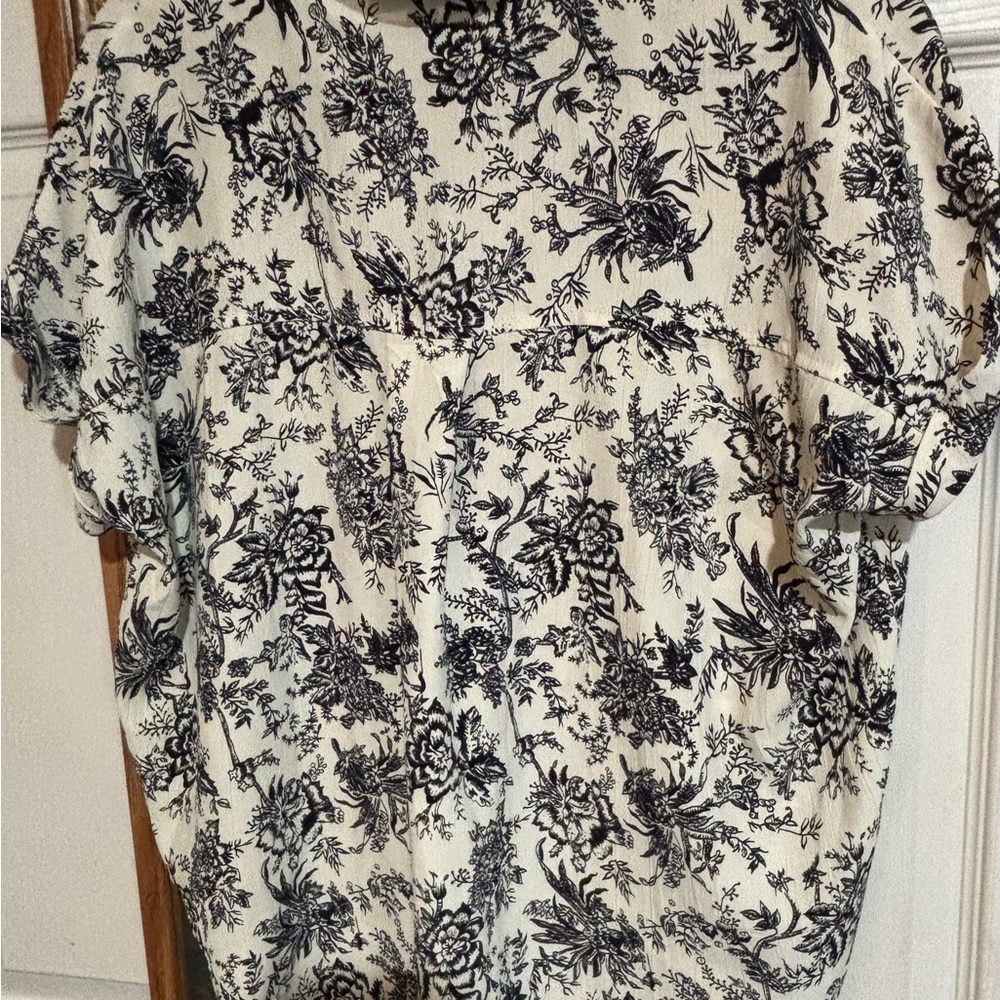 She + Sky Black and Cream Floral Men's Shirt